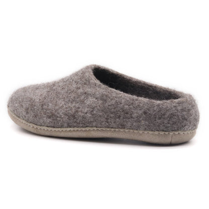 Nootkas Felted Merino Wool 'Newport' House Shoes for Men and Women – Cozy Indoor Slippers with Natural Temperature Regulation (Heather/Tan, W: 8.5-9 / M: 6-6.5)
