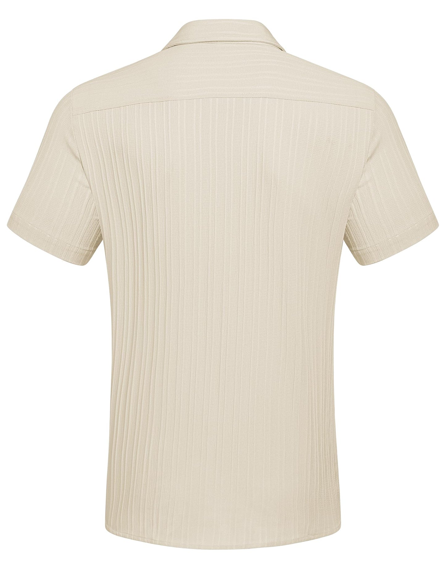 COOFANDY Men's Summer Linen Shirts Short Sleeve Button Down Shirts for Men Fashion Beach Casual Shirt Beige