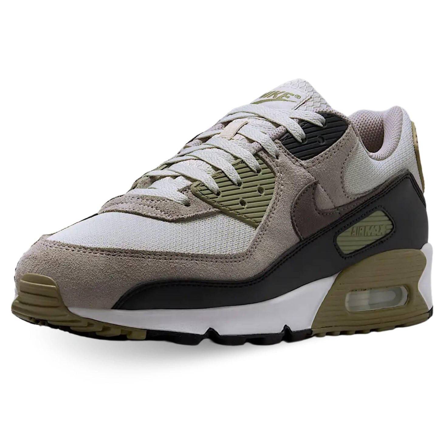 Nike Air Max 90 Men's Shoes (DM0029-011, Light Bone/Neutral Olive/College Grey/Cave Stone) Size 8