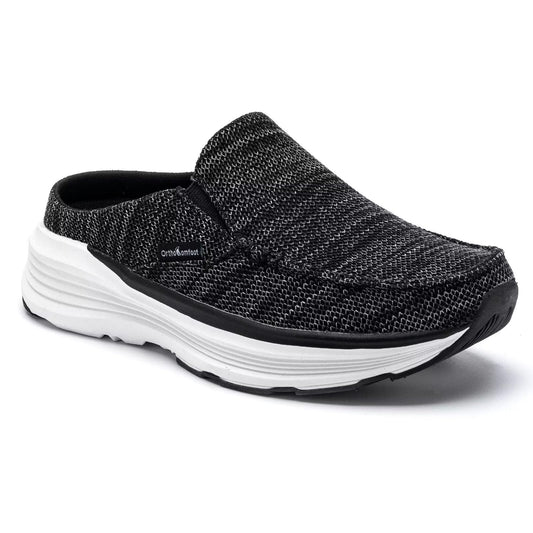 Women's Orthopedic Slip On Slippers Shoes: Comfortable Womens Slip-On for Flat Feet, Light-Weight Slippers for Plantar Fasciitis Relief, Cushioned Rubber Sole Loafers for Comfy Working Black Size 9