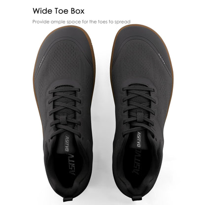 ASITVO Wide Barefoot Shoes Men Gym Zero Drop Sole Minimalist Cross Trainer Width Toe Box Size 10.5 Sneakers Grounding Trail-Running Shoes Dark Grey Oxford 44