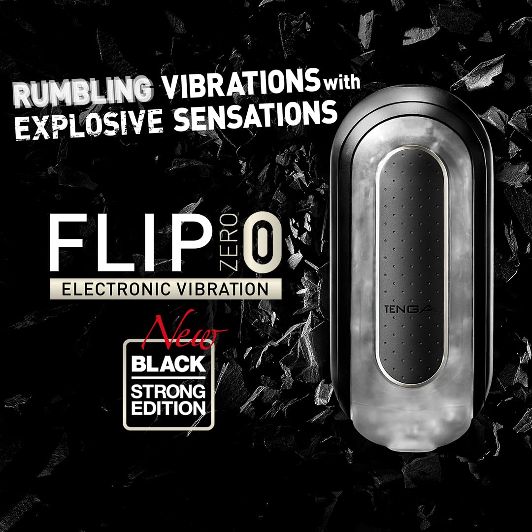 Tenga FLIP 0 (Zero) Electronic Vibration Cup for Men Masturbation, Reusable Stimulating Pleasure Stroker, Black