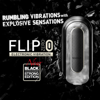 Tenga FLIP 0 (Zero) Electronic Vibration Cup for Men Masturbation, Reusable Stimulating Pleasure Stroker, Black
