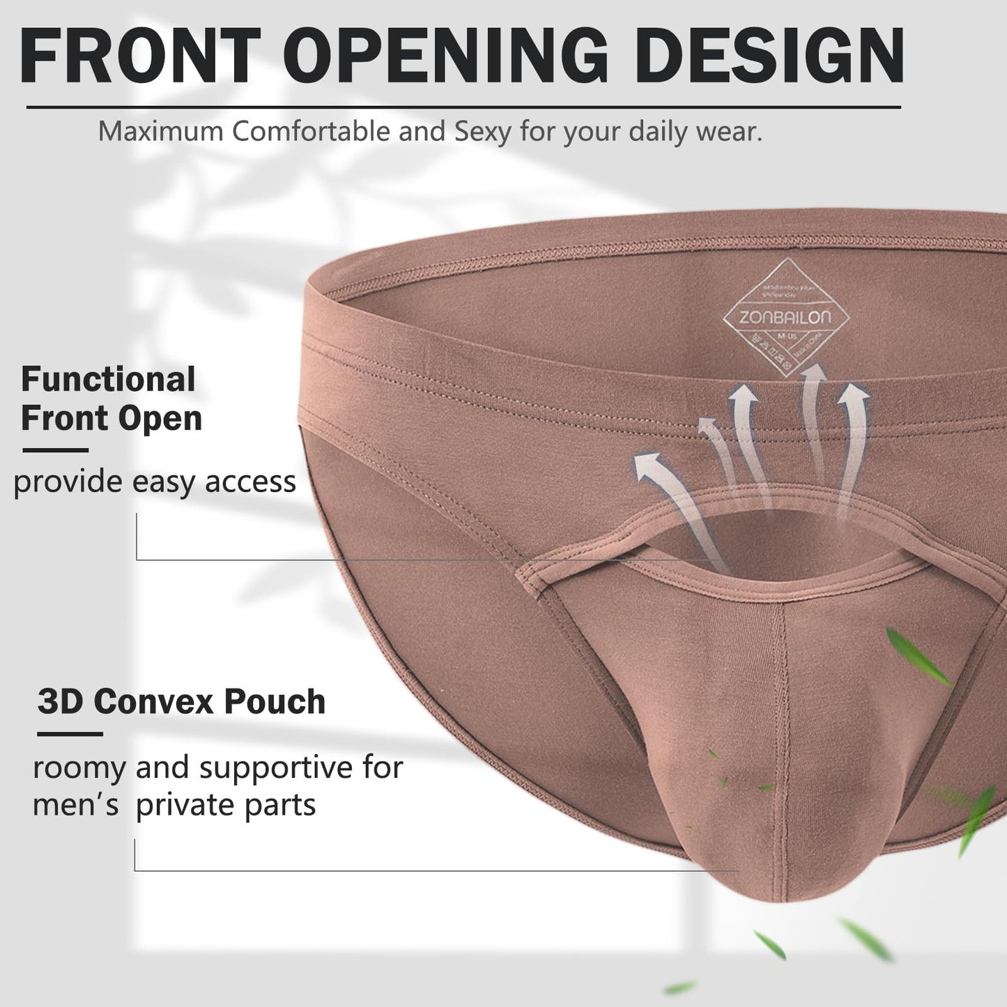 Sexy Underwear for Men Bikini Briefs Pouch Low Rise Bamboo Viscose Panties