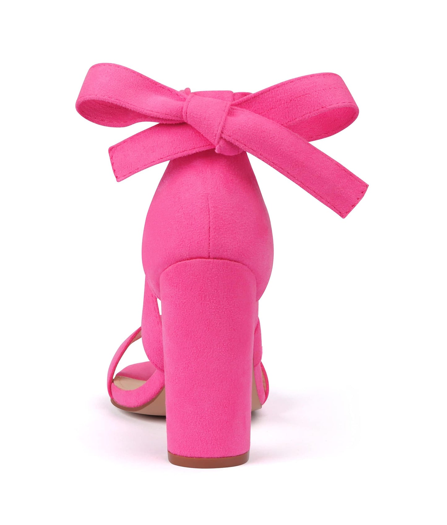 Strappy Heels for Women Chunky Heels High Heeled Sandals with Lace Up Fahsion Casual Nude Block Heel Sandals,Ellery-HOT PINK NEW-7