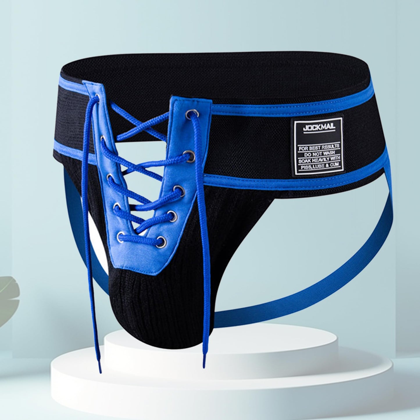 JOCKMAIL Mens Jockstrap Underwear Athletic Supporter Wide Belt Comfortable Men Sport Underwear for Gym Sport (US, Alpha, X-Large, Regular, Regular, Blue)