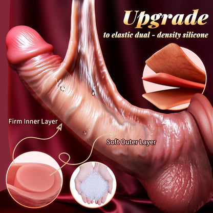 Sex Toys Realistic Dildo, 8.5 Inch Jerkable Skin Sliding Balls Dildos