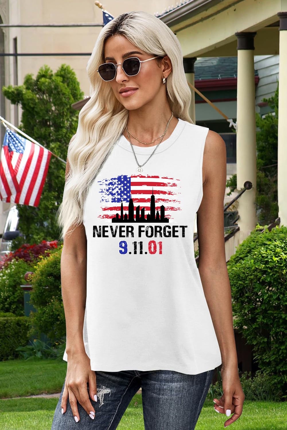 9/11 25th Anniversary Shirts Women 9 11 Memorial Never Forget Tank Top