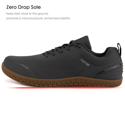 ASITVO Wide Barefoot Shoes Men Gym Zero Drop Sole Minimalist Cross Trainer Width Toe Box Size 10.5 Sneakers Grounding Trail-Running Shoes Dark Grey Oxford 44