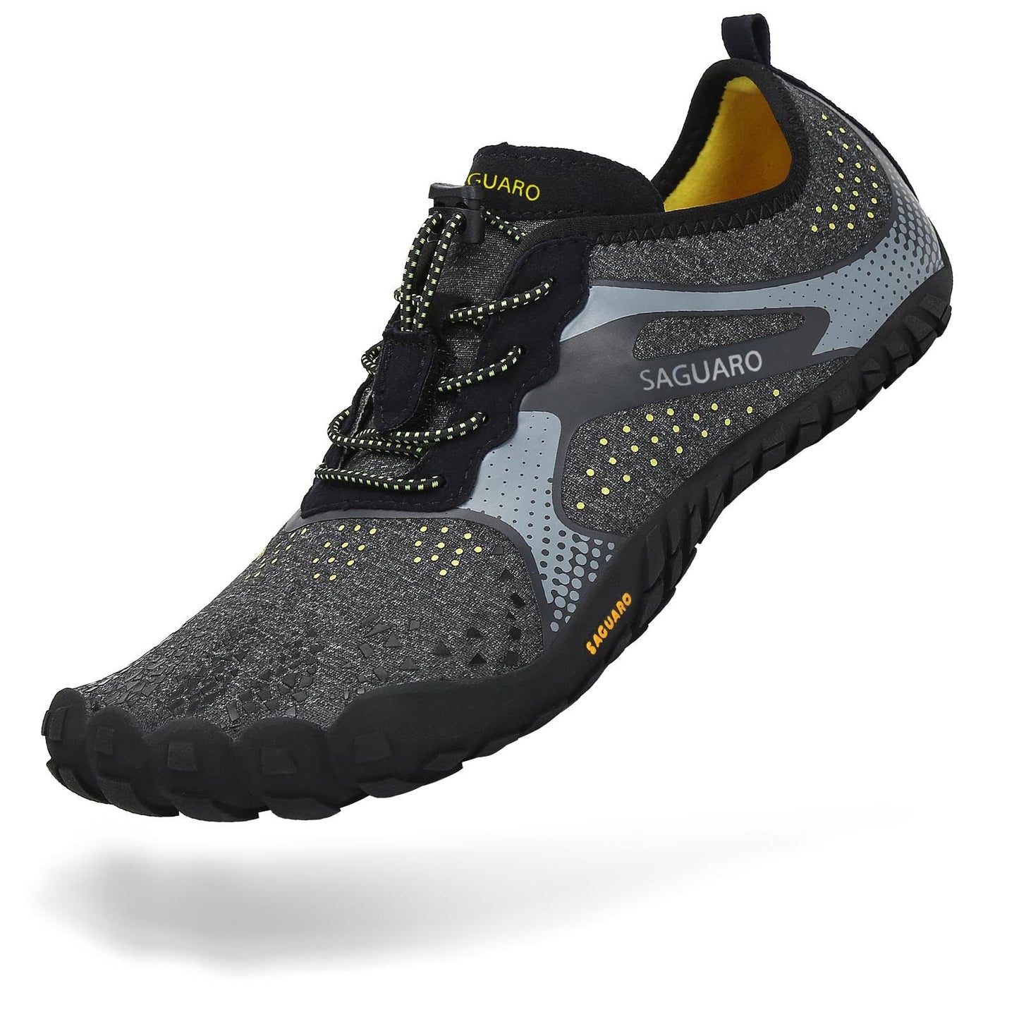 SAGUARO Barefoot Shoes Men Wide Toe Box Minimalist Trail Runner Sneakers Mens Fitness Gym Shoe FastⅠSize US 9.5 Women/7.5 Men Black