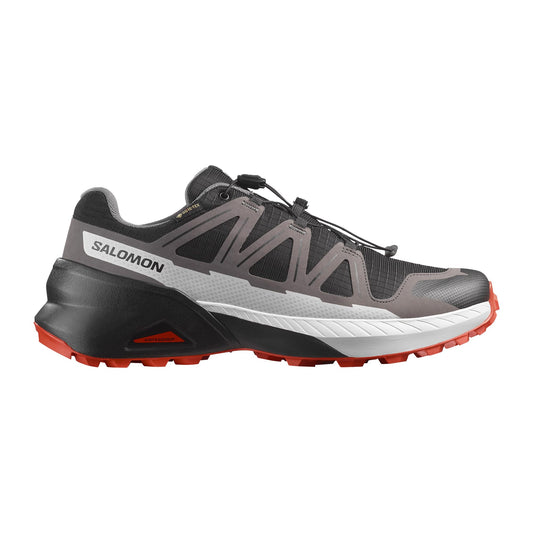 Salomon Men's Speedcross Peak Gore-Tex Waterproof Trail Running Shoe - Black/Castlerock/Cherry Tomato - 7 Medium