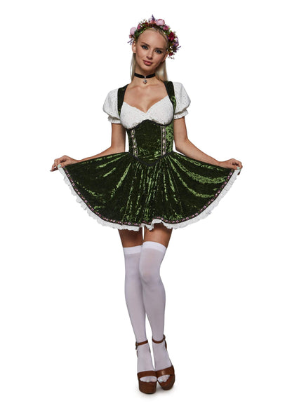 Dolls Kill Oktoberfest Bavarian Maiden Costume - German Beer Hall Maiden Set by Trickz N' Treatz,1X