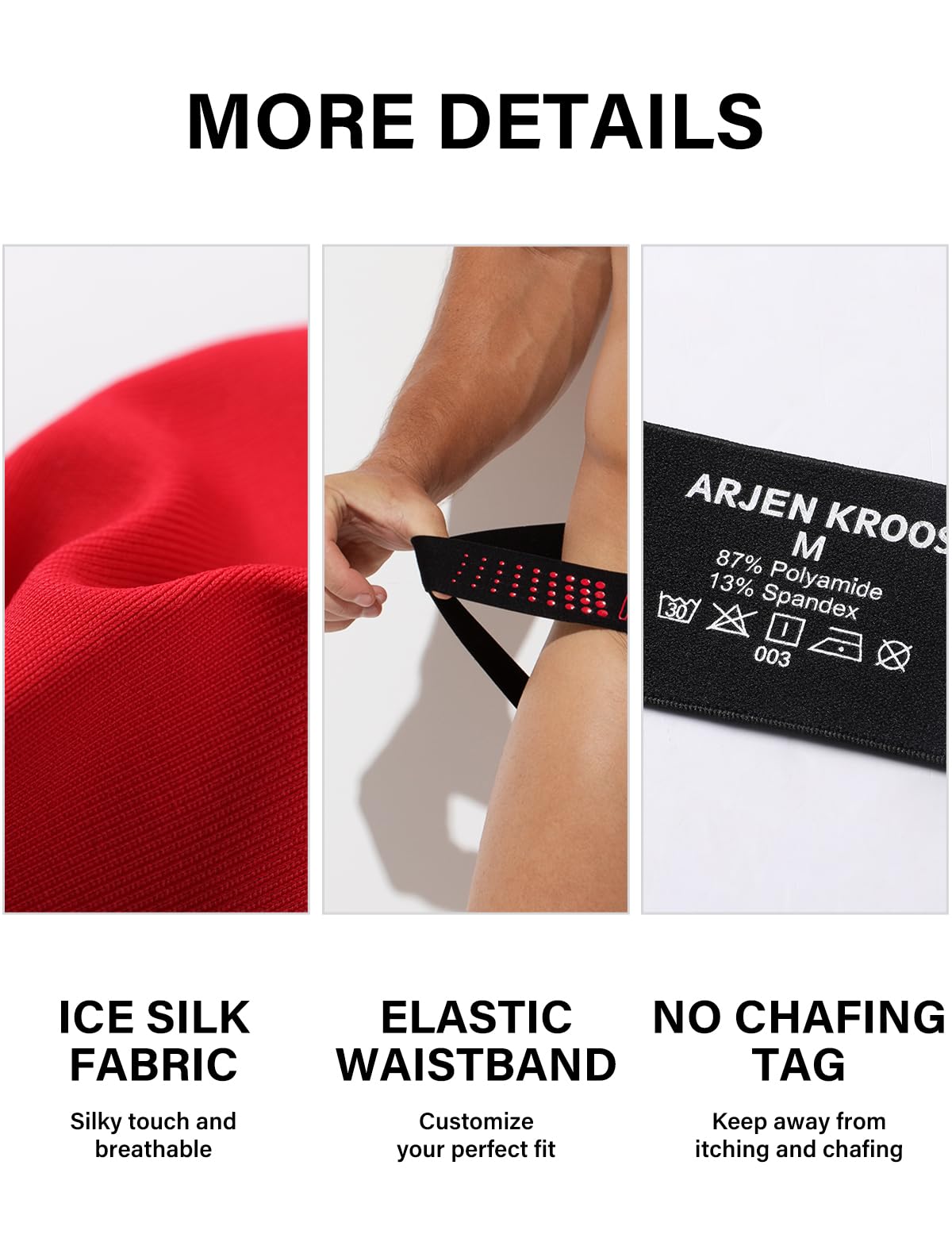 Arjen Kroos Men's Jock Strap Underwear Sexy Mesh Dotted Jockstraps Athletic Supporters for Men, Black(Red Flare), Large