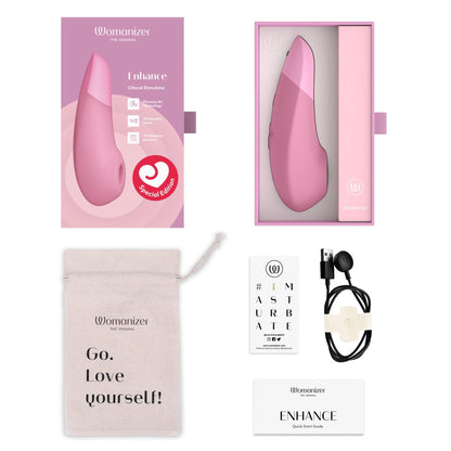Womanizer Enhance 2 in 1 Air Massage Adult Toys & Clitoris Vibrator for Women | Clit Sucker Personal Massagers | Clitoral Stimulator Vibration Sex Toys | Couples Sexual Pleasure Tools | Light Pink