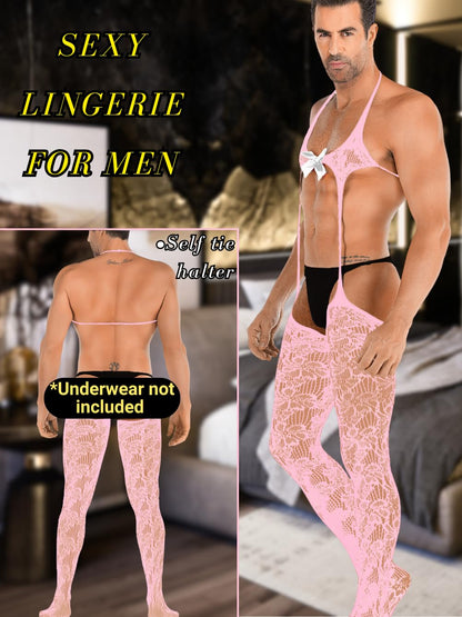 Pink Sissy Bodysuit - Nylon Stockings for Men