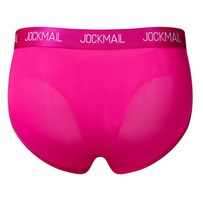 JOCKMAIL Men's Low Rise Sexy Briefs Breathable Ice Silk Underwear Athletic Letter Print Lightweight Triangle Cut (US, Alpha, Medium, Regular, Regular, Rose)