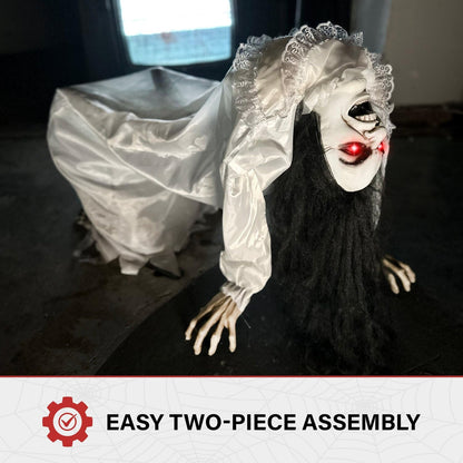Haunted Hill Farm 3.0-Ft. Life-Size Animatronic Possessed Woman