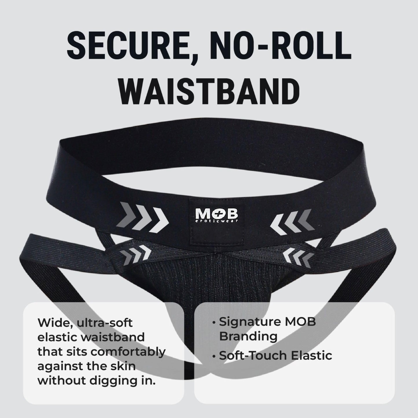 MALEBASICS Mens Jockstrap Athletic Supporter 3" Wide Band – Jock Strap Underwear for Men, Breathable Sport Fit Black L