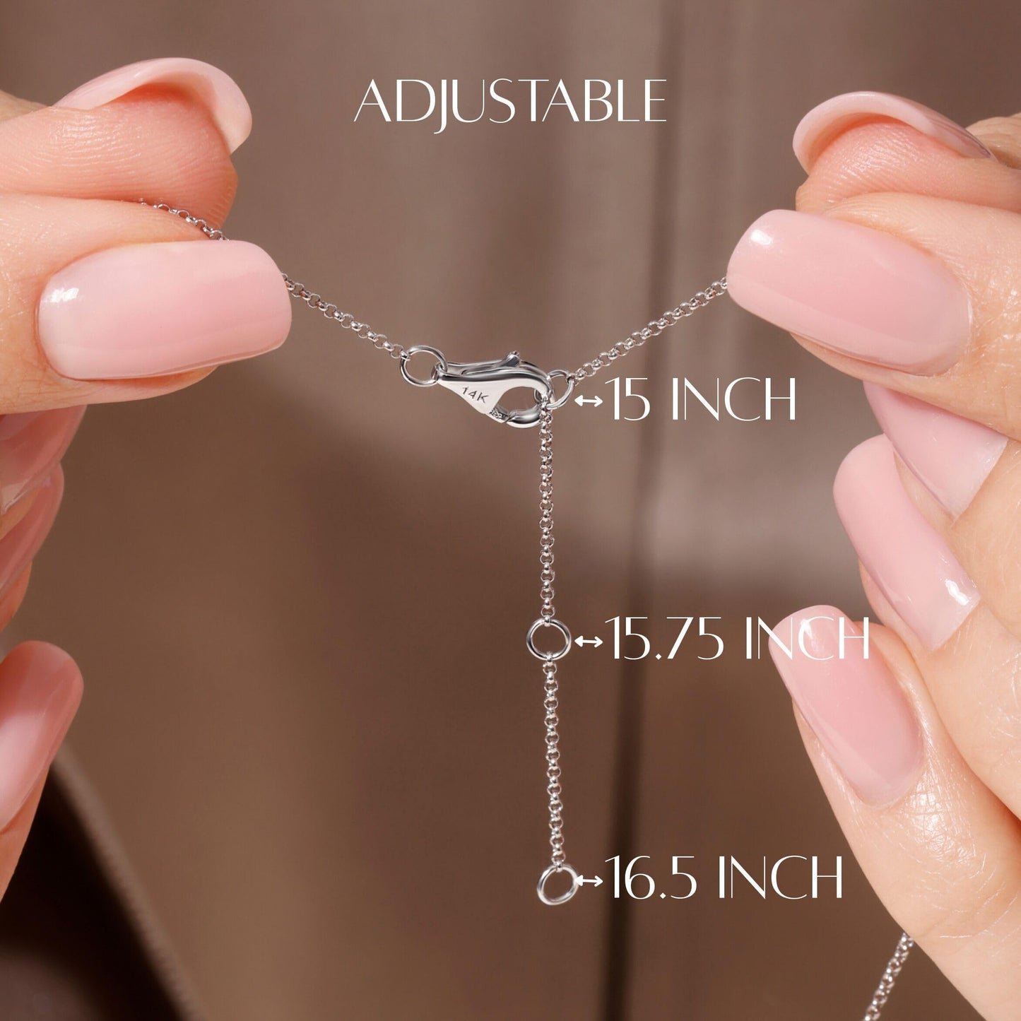 14K White Gold Pendant Necklace With 1 Carat Lab Grown Diamond, IGI Certified Lab Grown Diamond Solitaire Stud Pendant With Gold Plated Silver Chain (E-F Color, VVS-VS) For Women Gift For Her