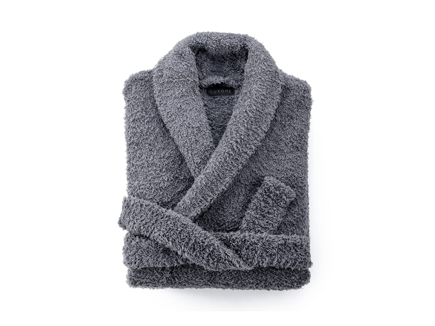 LUXOME Ultra Plush Robe (Medium) | Full-length | Dual Belt Loops | Unisex | Soft & Cozy | Charcoal