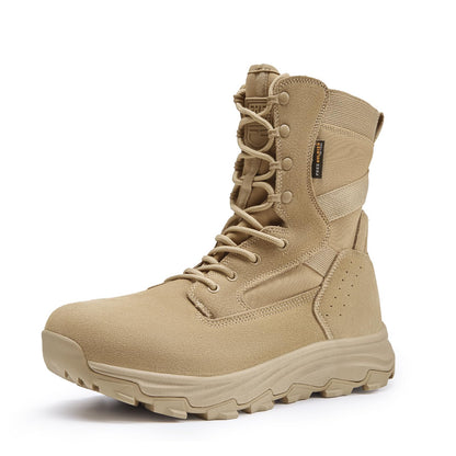 FREE SOLDIER Men's Tactical Boots 8 Inches Military Lightweight Durable Hiking Motorcycle Combat Boots(Bright Tan,10.5)