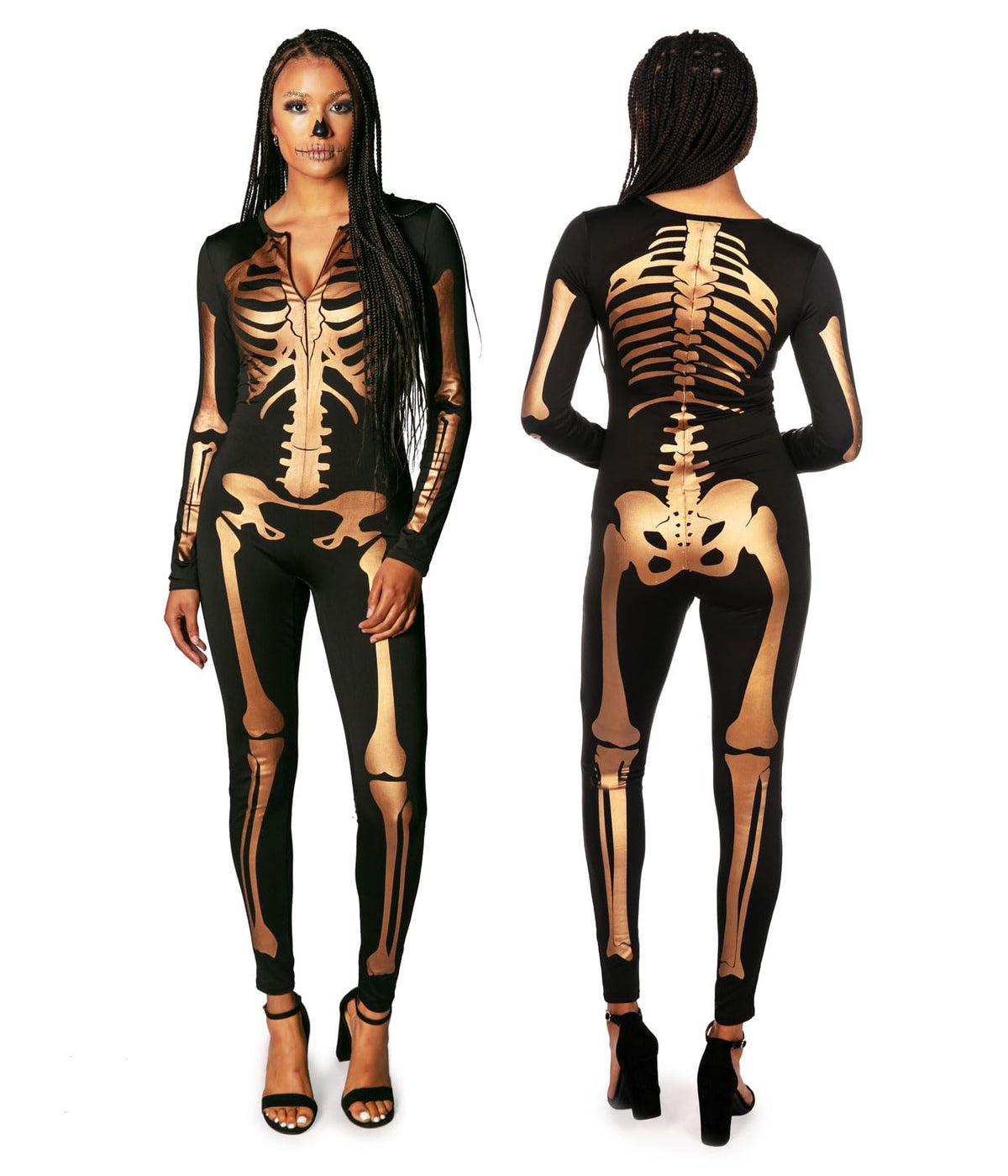 Tipsy Elves Women's Bronze Skeleton Bodysuit - Sexy Halloween Costume
