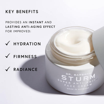 Super Anti Aging Face Cream 1.7 Fl Oz, Moisturizer Face Cream for Women, Firming Hydrating Care, Smooths Wrinkles, Luxury Skincare By Dr. Barbara Sturm