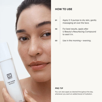 U Beauty The SUPER Hydrator - Mega-Dose Skin Hydrator and Hyaluronic Acid Moisturizing Cream with Peptides and Grapeseed Oil for Supple, Smooth, and Softer-Looking Skin For Up To 48 Hours - 0.5 fl oz