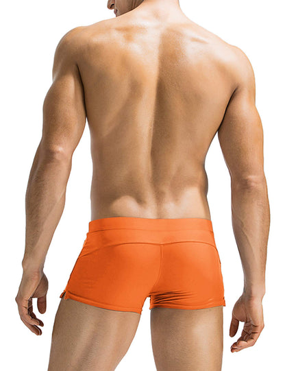 COOFANDY Mens Quick Dry Lightweight Square Leg Cut Trunks Swimwear, Medium, 1 - Orange