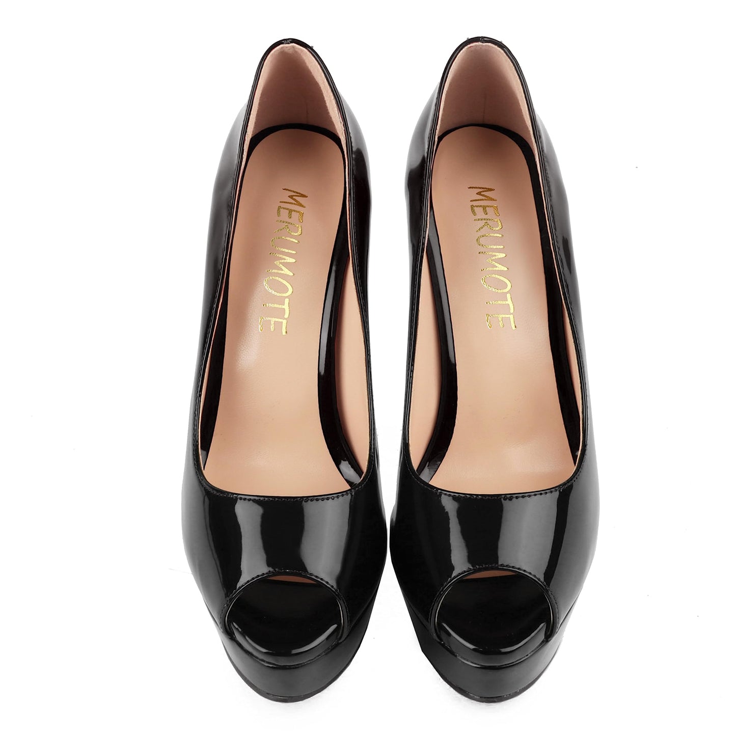 Women's Peep Toe Platform Stiletto Heels 6" Heels Black 8.5US