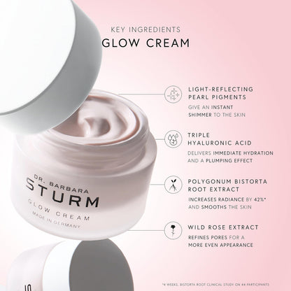 Glow Cream 1.7 Fl Oz, Hydrating Face Cream, Radiance Boosting Moisturizer, Plumps Skin and Refines Pores for Instant Luminous Glow, Luxury Skincare By Dr. Barbara Sturm