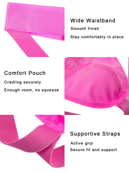Summer Code Jock Straps for Men Soft Mesh Athletic Supporters Mens Workout Jockstrap Thong Underwear, Pink, Large