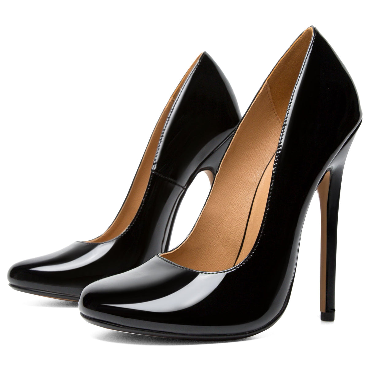 Unisex Men's Women's Round Toe High Heels Stiletto Pumps Dress Party Shoes （BLP13 Black 8.5）