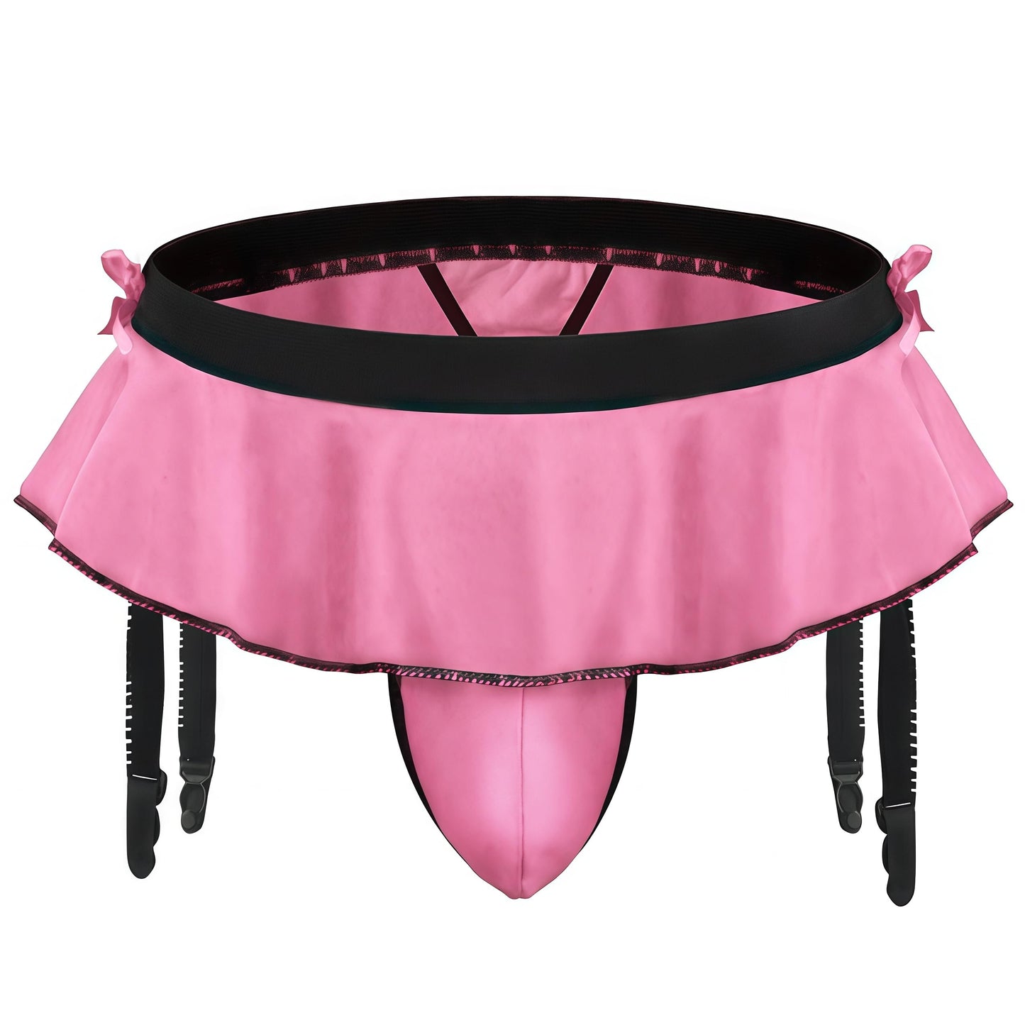 Thong Mini Skirt -Men's Sexy Panties Thong-  Suspenders Panties Underwear Sissy Color : Pink,