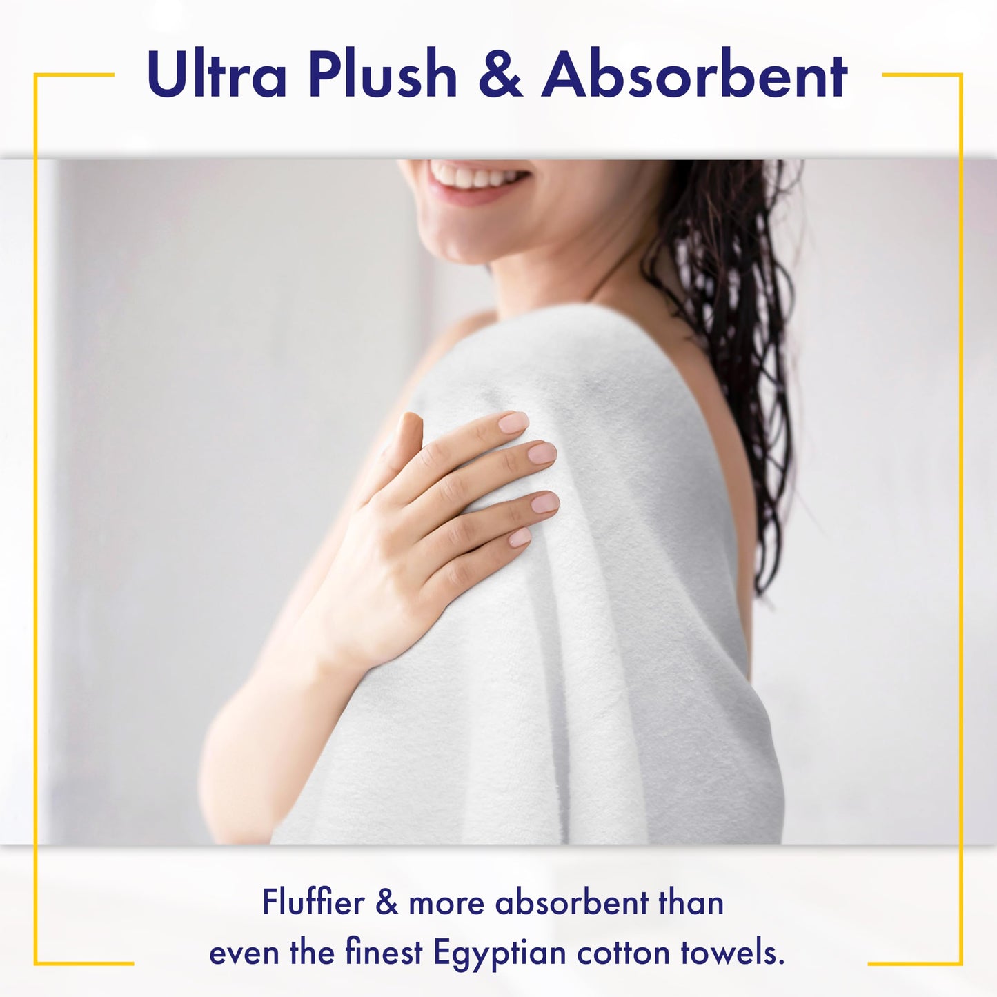 Alusa Home 100% Organic Zero-Twist Cotton Towels - GOTS Certified Luxury Bath Towels - Ultra Soft & Plush 700GSM Long-Staple Cotton - 6 Piece Towel Set (White)