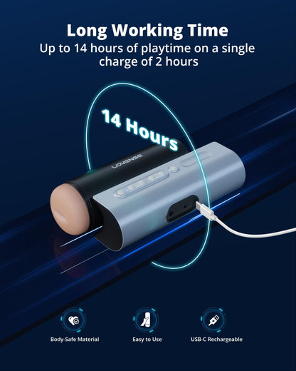 LOVENSE Solace Pro Automatic Male Masturbators, App Remote Control Pocket Pussy Thrusting Blowjob Sex Toys - Machines & Devices for Men Pleasure Adjustable Male Stroker with Immersive AI/VR Experience