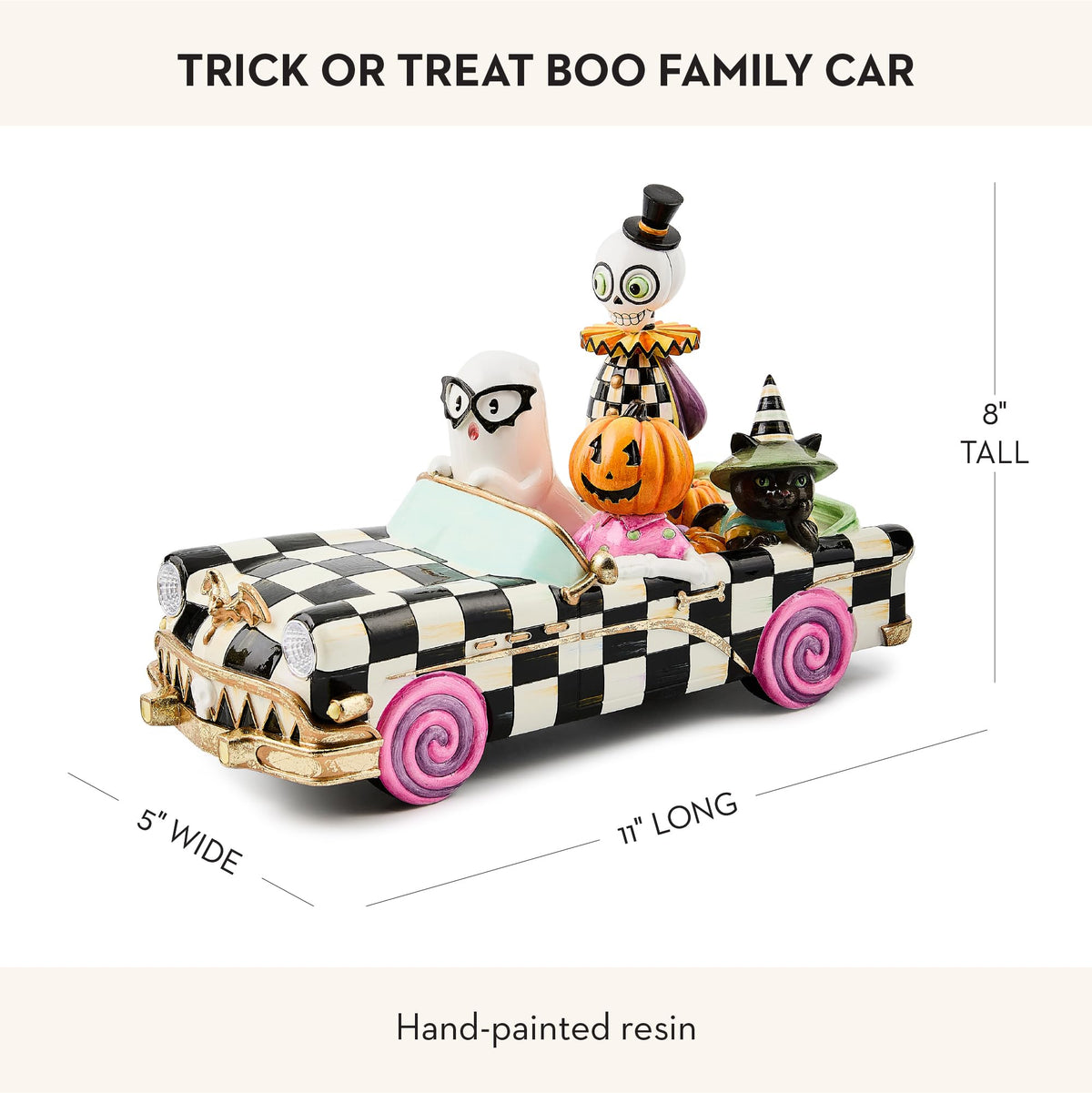 MACKENZIE-CHILDS Resin Boo Family Car Figurine, Trick or Treat