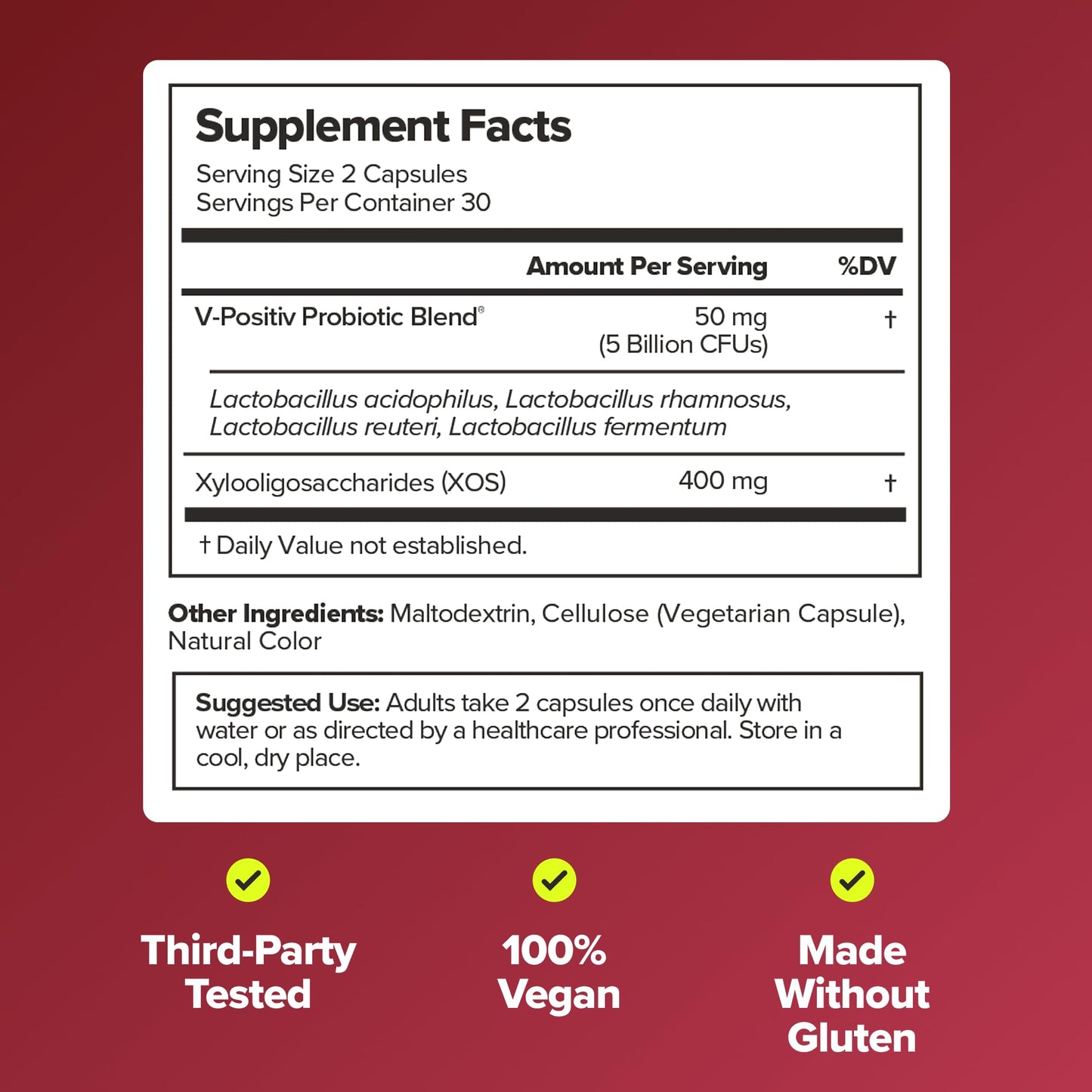 URO Vaginal Probiotics for Odor, Flora & pH Balance – 1-Month Supply