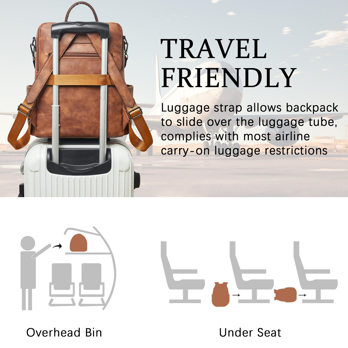 Vegan Leather Laptop Backpack for Women 15.6 inch Work Backpack Fashion Travel Backpack Purse for Travel College Work