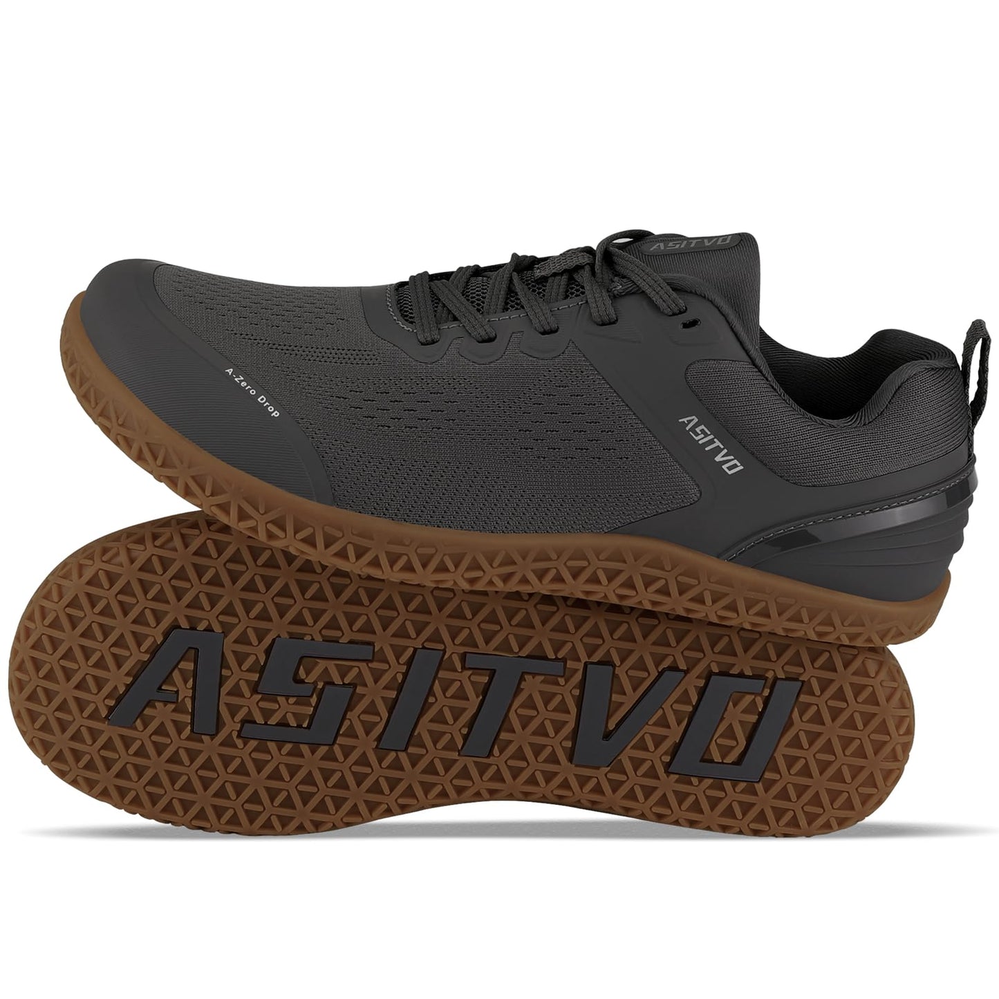 ASITVO Wide Barefoot Shoes Men Gym Zero Drop Sole Minimalist Cross Trainer Width Toe Box Size 10.5 Sneakers Grounding Trail-Running Shoes Dark Grey Oxford 44