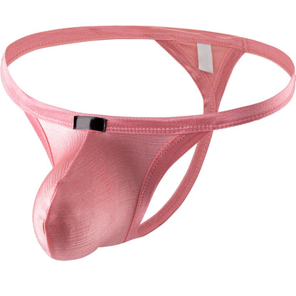 Men's Lift-up Pouch G-string Underwear High Stretch String Thong Sexy Low Rise Y-back Underpanties for Men (XX-Large, Pink)
