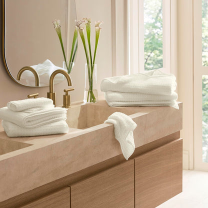 BOLL & BRANCH Turkish Waffle Bath Sheet Set - Cream - 6 Piece - Includes 2 Bath Sheets, 2 Hand Towels & 2 Washcloths - 100% Organic Turkish Cotton - Ultra Soft & Luxurious - Quick Dry