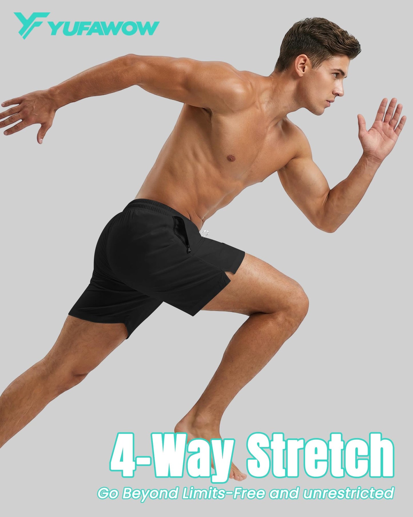 Men Swim Trunks Compression Liner Quick Dry Drawstring Zipper Pockets Inseam Male Swimwear Swimsuit Swimtrunks Boardshorts Bathing Suit Beach Pool Board Surf Short Mesh Essentials