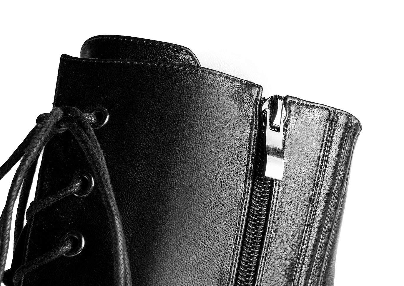 ANN CREEK - Women's 'Niwen' Knee High Sexy Fashion Ultra High Stiletto Heels Platform Lace Up Boots Black 10