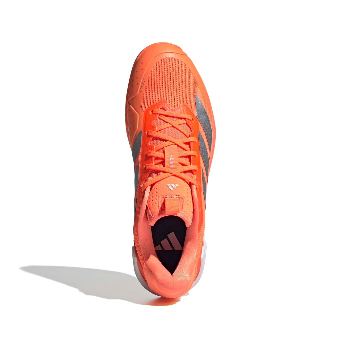 adidas Men's Adizero Ubersonic 5 Tennis, Lucid Orange/Silver Metallic/Black, 14