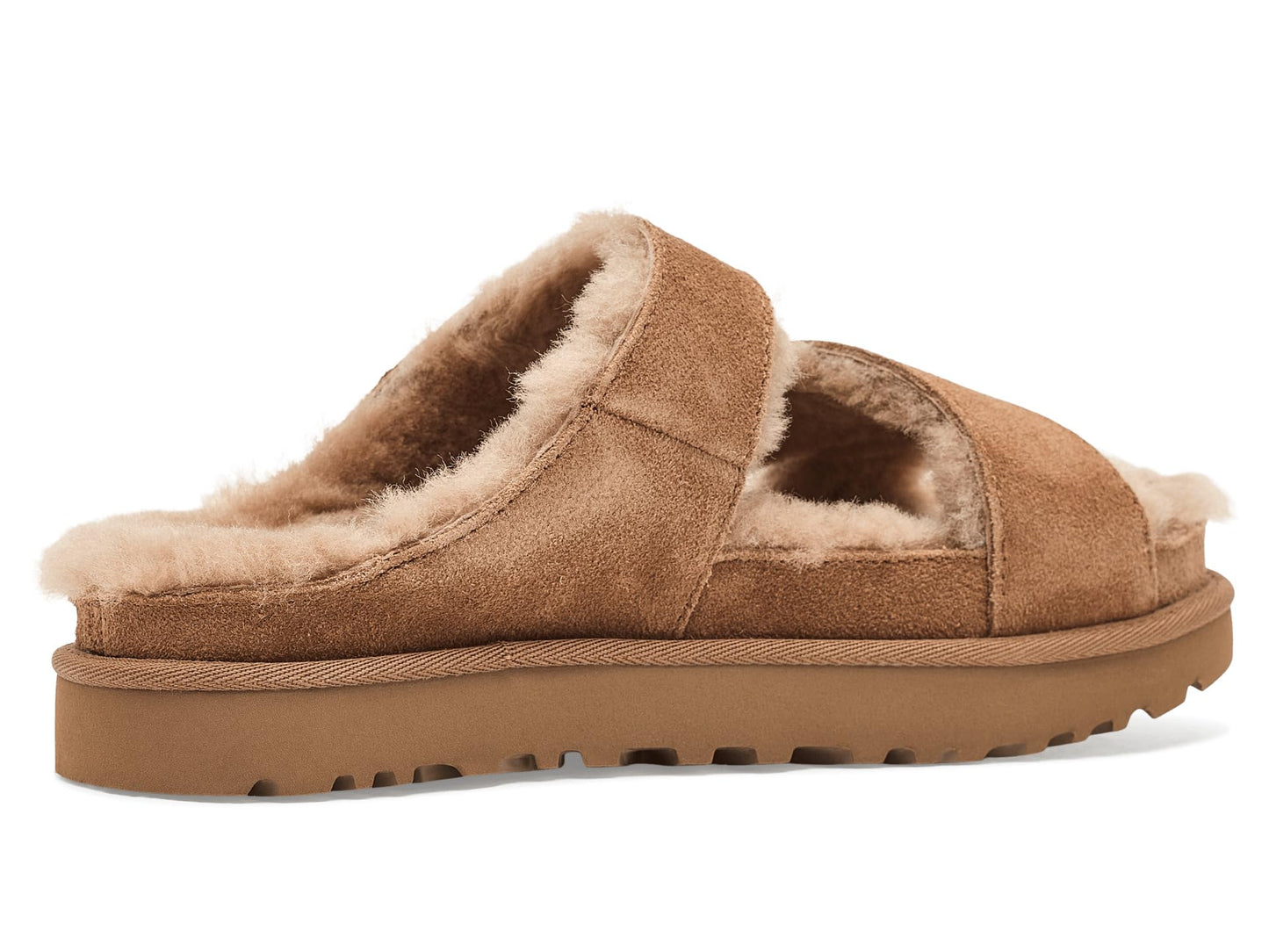 UGG Women's Greenport Cross Strap Slide Slipper, Chestnut, 7
