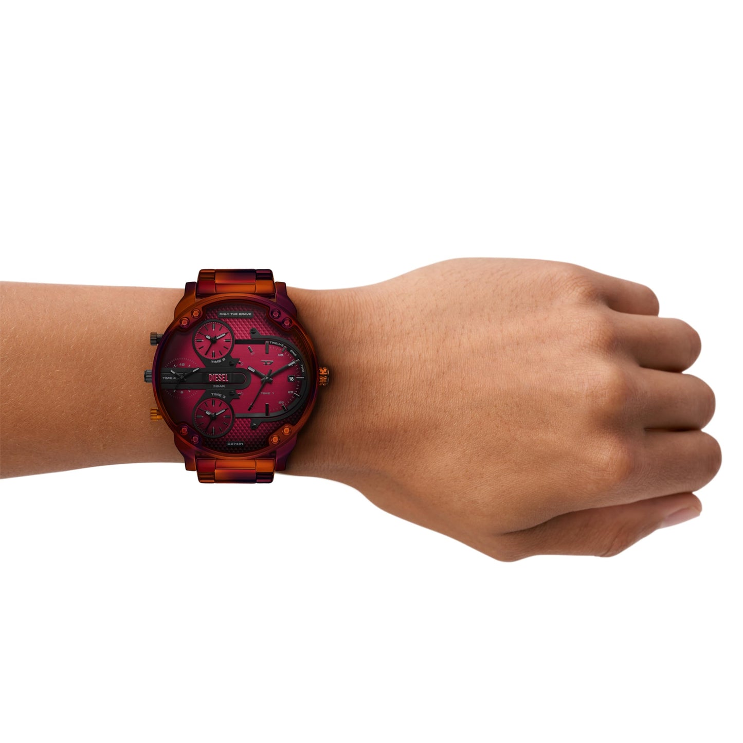 Diesel Men's Mr. Daddy Slim Multi-Movement Red Stainless Steel Watch (Model: DZ7491)