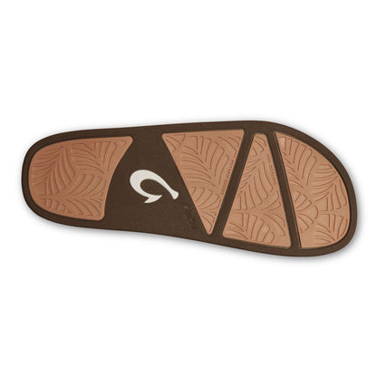 OLUKAI Kipe'a Heu Women's Sandal Slippers, Soft & Comfortable Shearling-Wrapped Straps, Durable RUbber Outsoles for All-Day Wear, Causal & Cute Everyday Style, Tan/Tan, 10