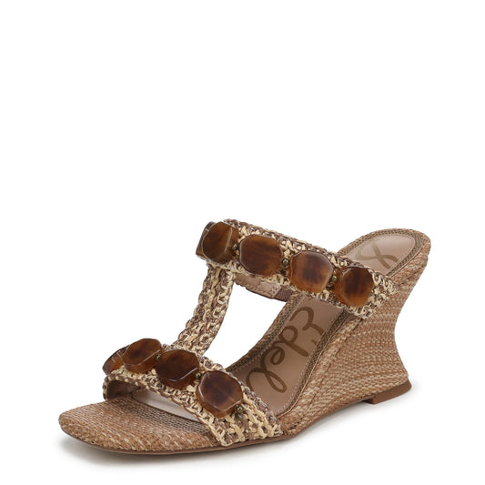 Sam Edelman Women's Dante Stone Heeled Sandal, Tawny Tan Multi, 6 Medium