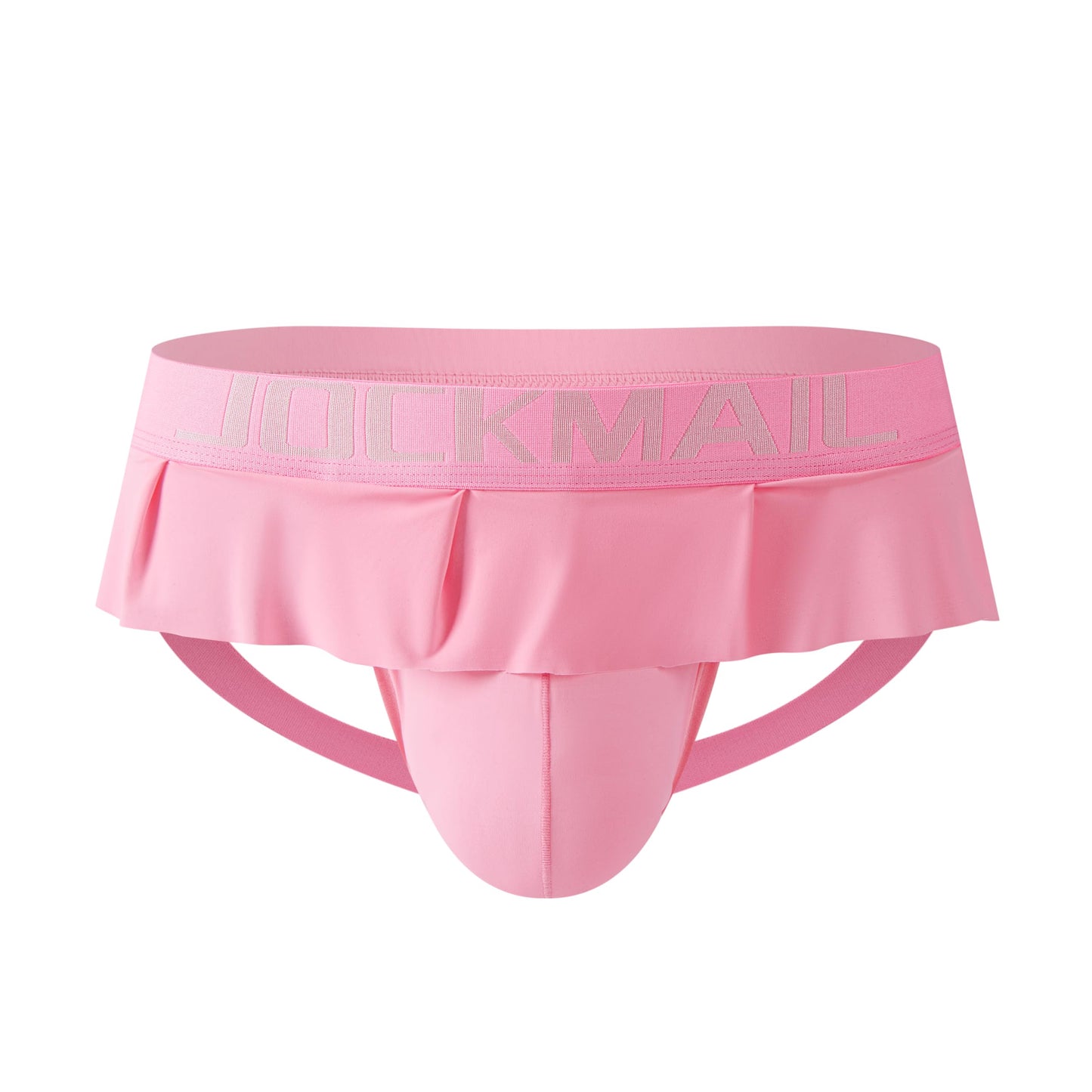 JOCKMAIL Mens Jockstrap Underwear Low Rise Ruffle Waistband Pouch Pink
